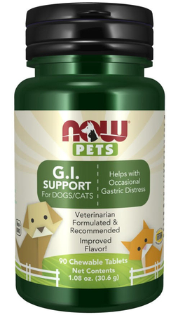 Добавки для животных NOW Pets GI support (probiotic) for dogs/cats 90 chew tab / Нау Пробиотики для животных 90 жев таб - ЗООВЕТЦЕНТР